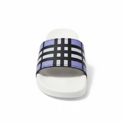 Burberry Check Slides – White & Lavender Edition 🤍💜