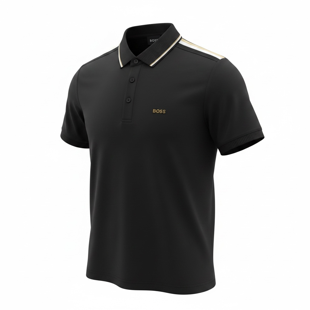 BOSS Black Signature Polo Shirt 🖤✨ Premium Minimal Fit