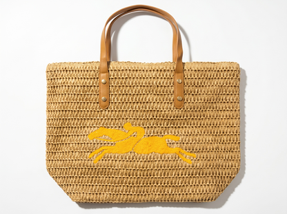 🌞 Riviera Woven Beach Tote Bag – Golden Summer Edition 🏖️
