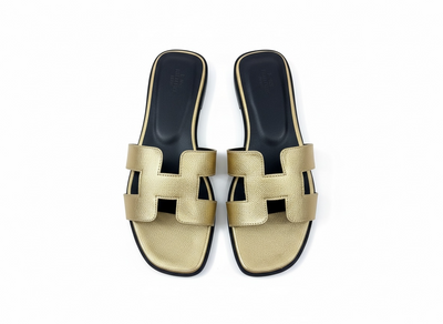 HERMÈS Inspired Metallic H Sandals ✨🤎 | Gold Luxe Edition
