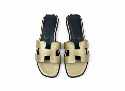 HERMÈS Inspired Metallic H Sandals ✨🤎 | Gold Luxe Edition