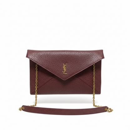 Burgundy YSL Envelope Chain Clutch Bag ❤️✨