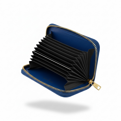 Louis Vuitton Style Blue Pattern Zip Card Holder Wallet 🔵✨