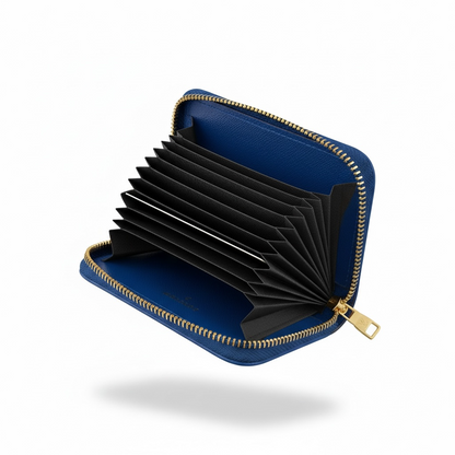 Louis Vuitton Style Blue Pattern Zip Card Holder Wallet 🔵✨