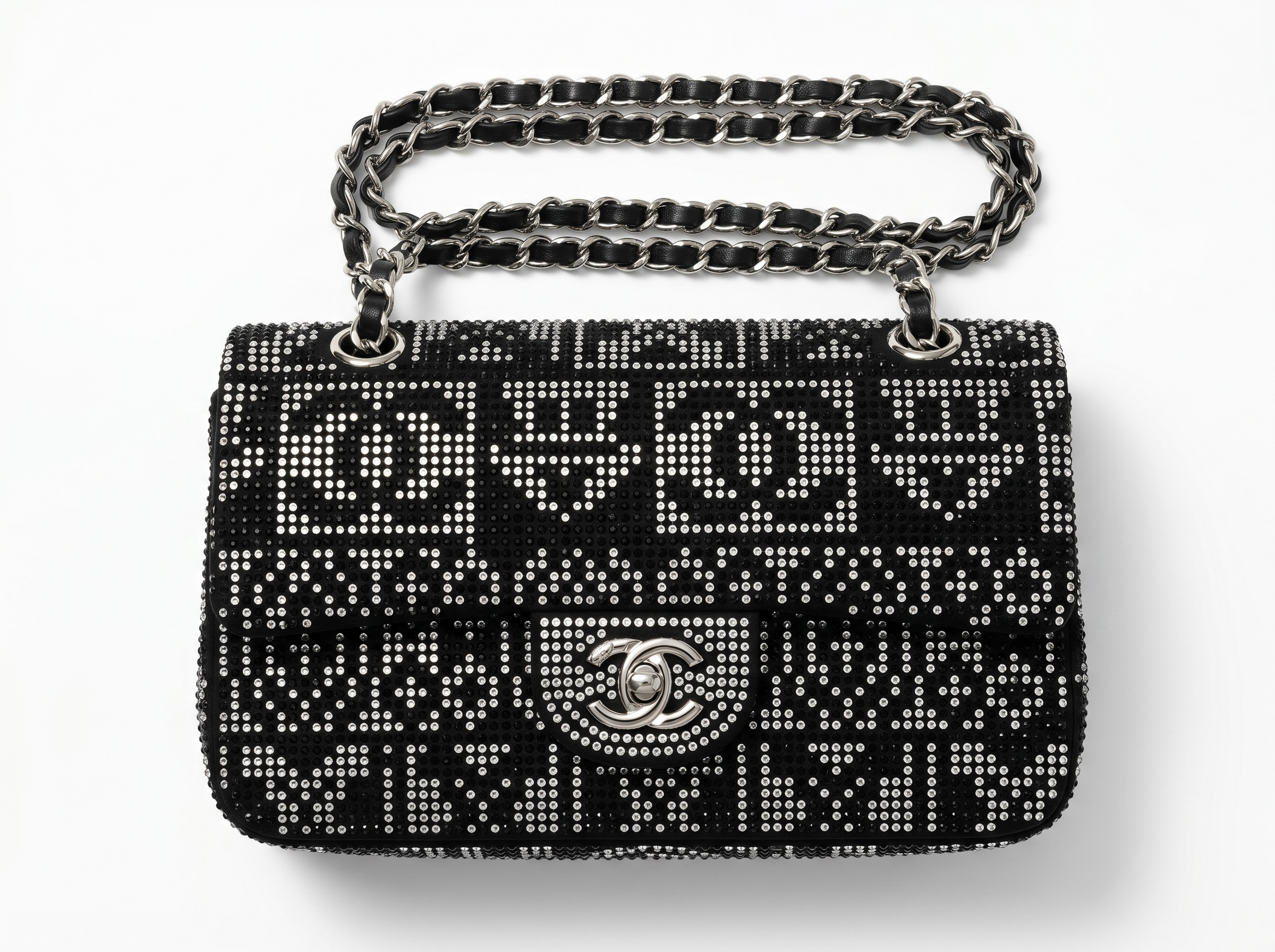 ✨ Chanel Crystal Monogram Flap Bag – Black Sparkle Edition ✨