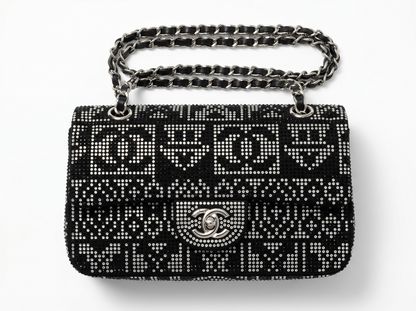 ✨ Chanel Crystal Monogram Flap Bag – Black Sparkle Edition ✨