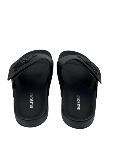 Balenciaga BB Logo Slide Sandals – All Black Edition 🖤🔥