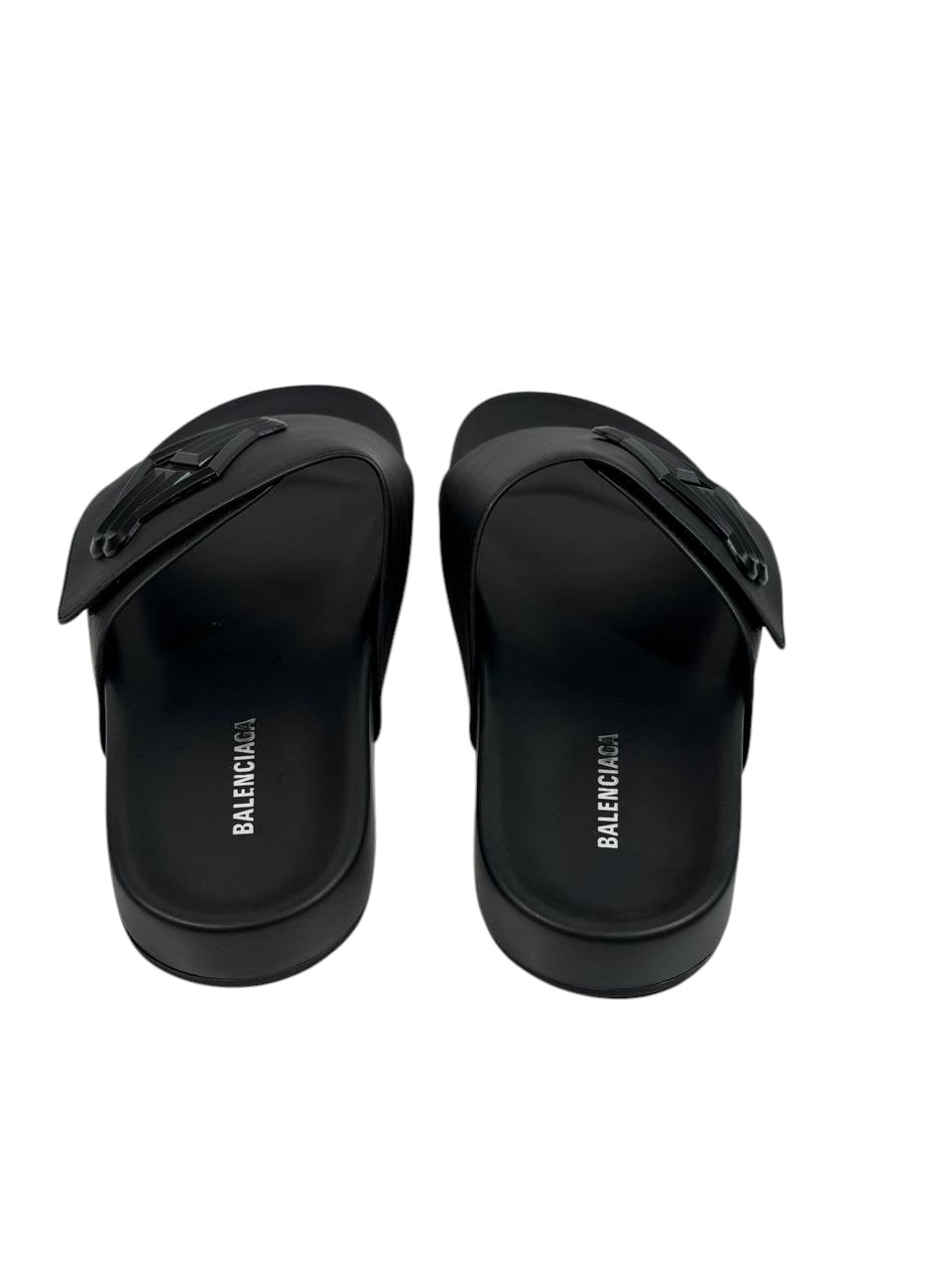 Balenciaga BB Logo Slide Sandals – All Black Edition 🖤🔥