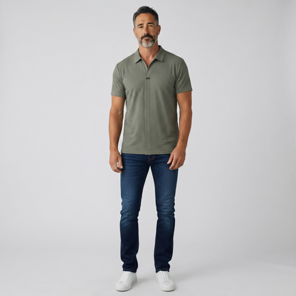 🌿✨ Hugo Boss Sage Green Textured Polo Shirt – Premium Smart Casual Style 👔🔥