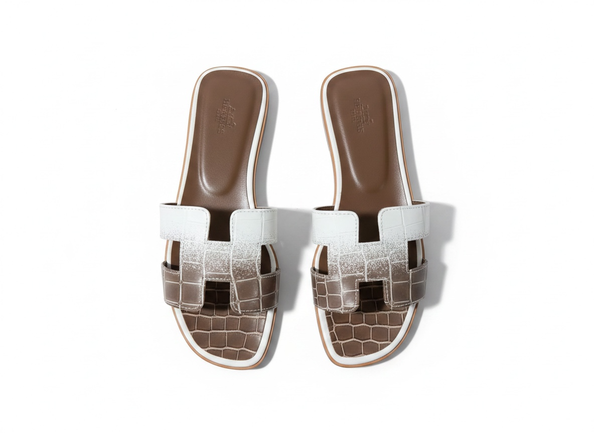 Hermès Himalaya-Inspired Luxury Slides 🤍🐊✨