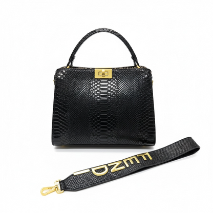Fendi Black Croc-Embossed Handbag 🖤✨ | Luxury Chain Designer Bag