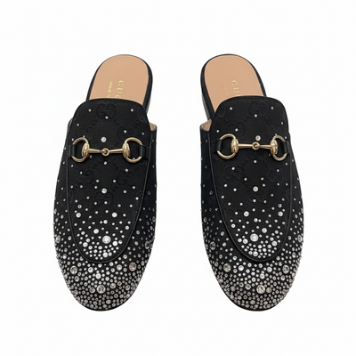 GUCCI Crystal Horsebit Mules 🖤✨ | Glam Statement Luxury