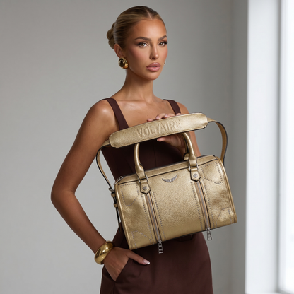 ZADIG & VOLTAIRE Voltaire Metallic gold  Bag ✨🩶 | Luxe Statement Piece