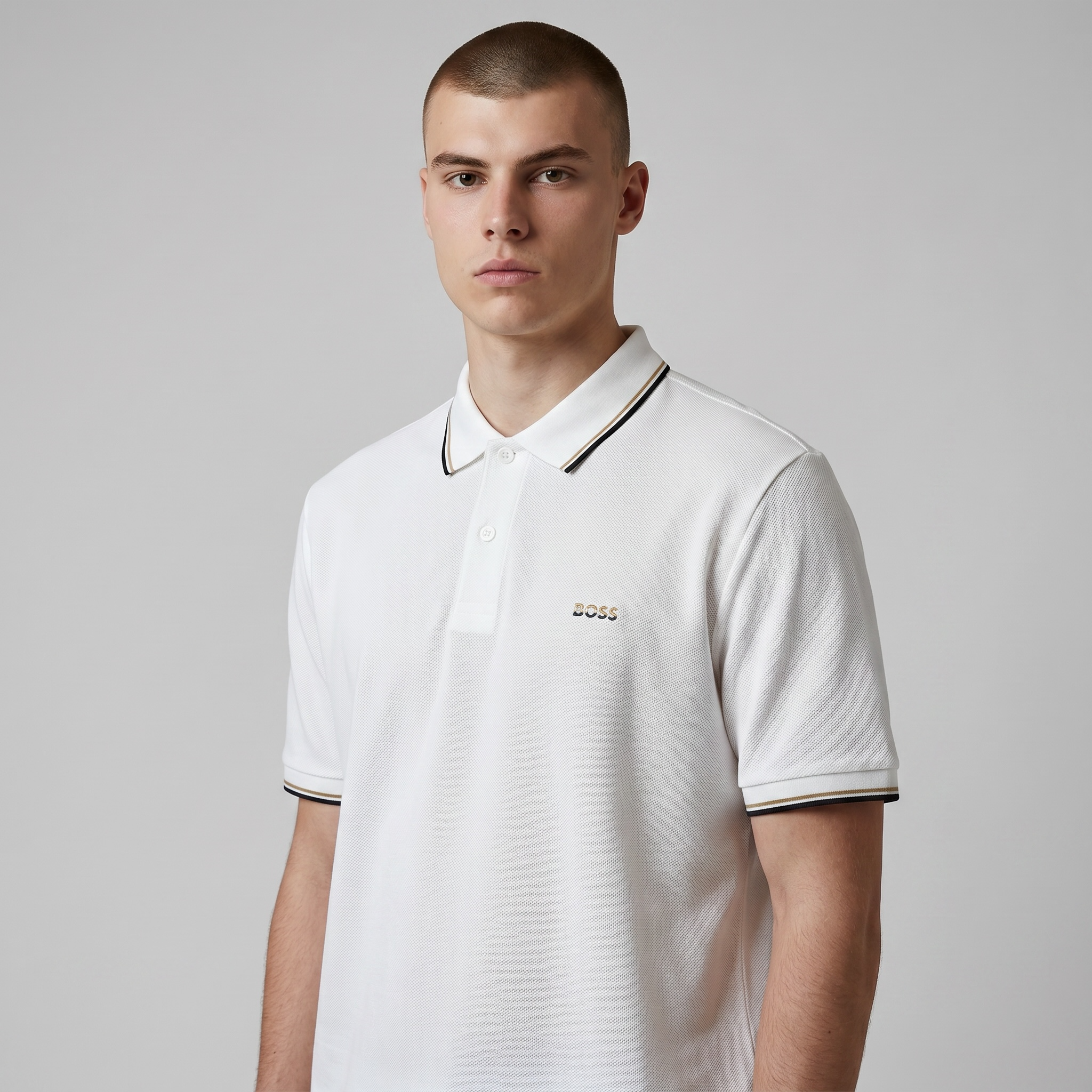 🤍✨ Hugo Boss White Luxury Polo Shirt – Premium Smart Casual Collection 👔🔥