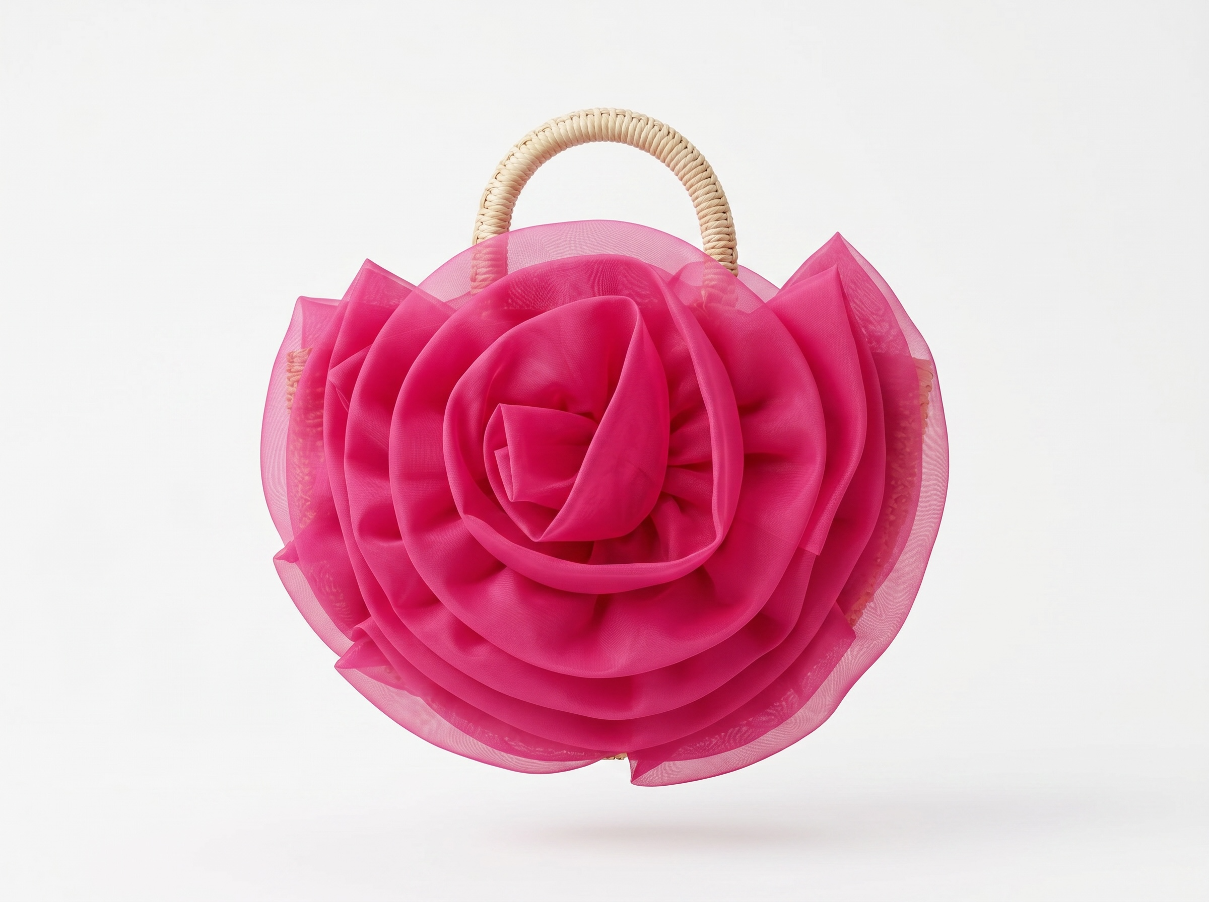 Rosantica Bloom Organza Floral Top Handle Bag – Fuchsia Pink 🌺💖