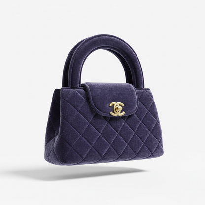 💜✨ Chanel Quilted Velvet Top-Handle Bag – Deep Purple ✨💜