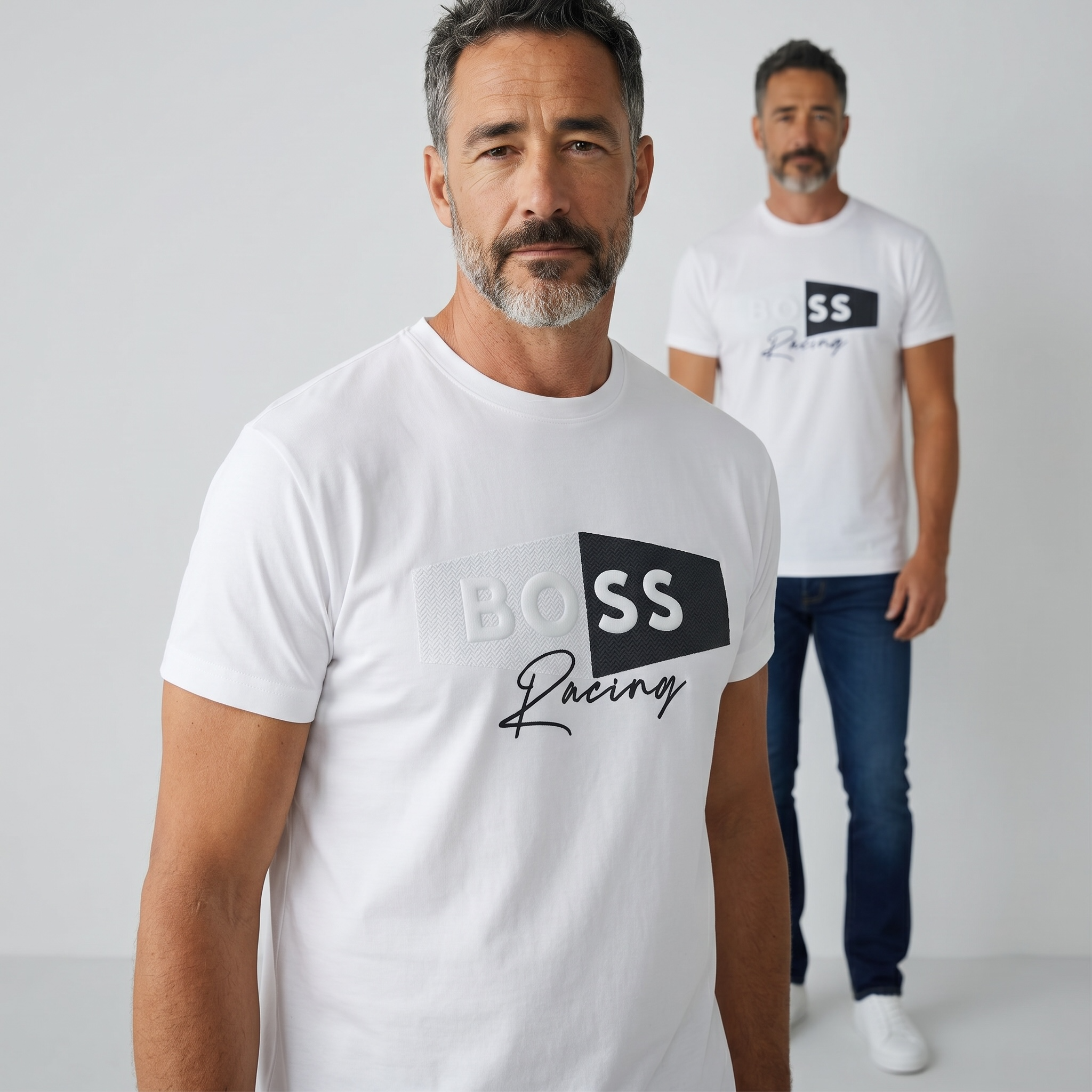 BOSS Racing White Logo T-Shirt 🤍🏁 Modern Sport Luxe