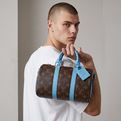 👜💙 Louis Vuitton Keepall Bandoulière 25 – Monogram Blue Accent ✨