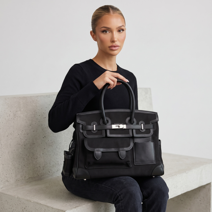 🖤 Hermès Birkin Cargo Style Black Leather Tote Bag