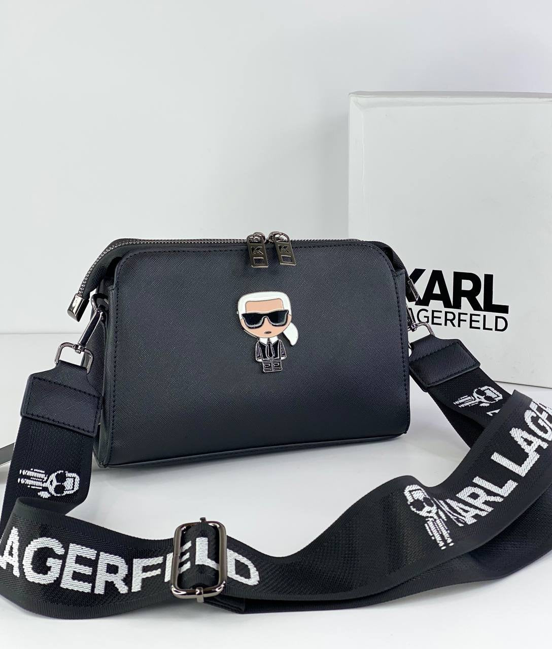 Title: Karl Lagerfeld Crossbody Bag with Iconic Charm