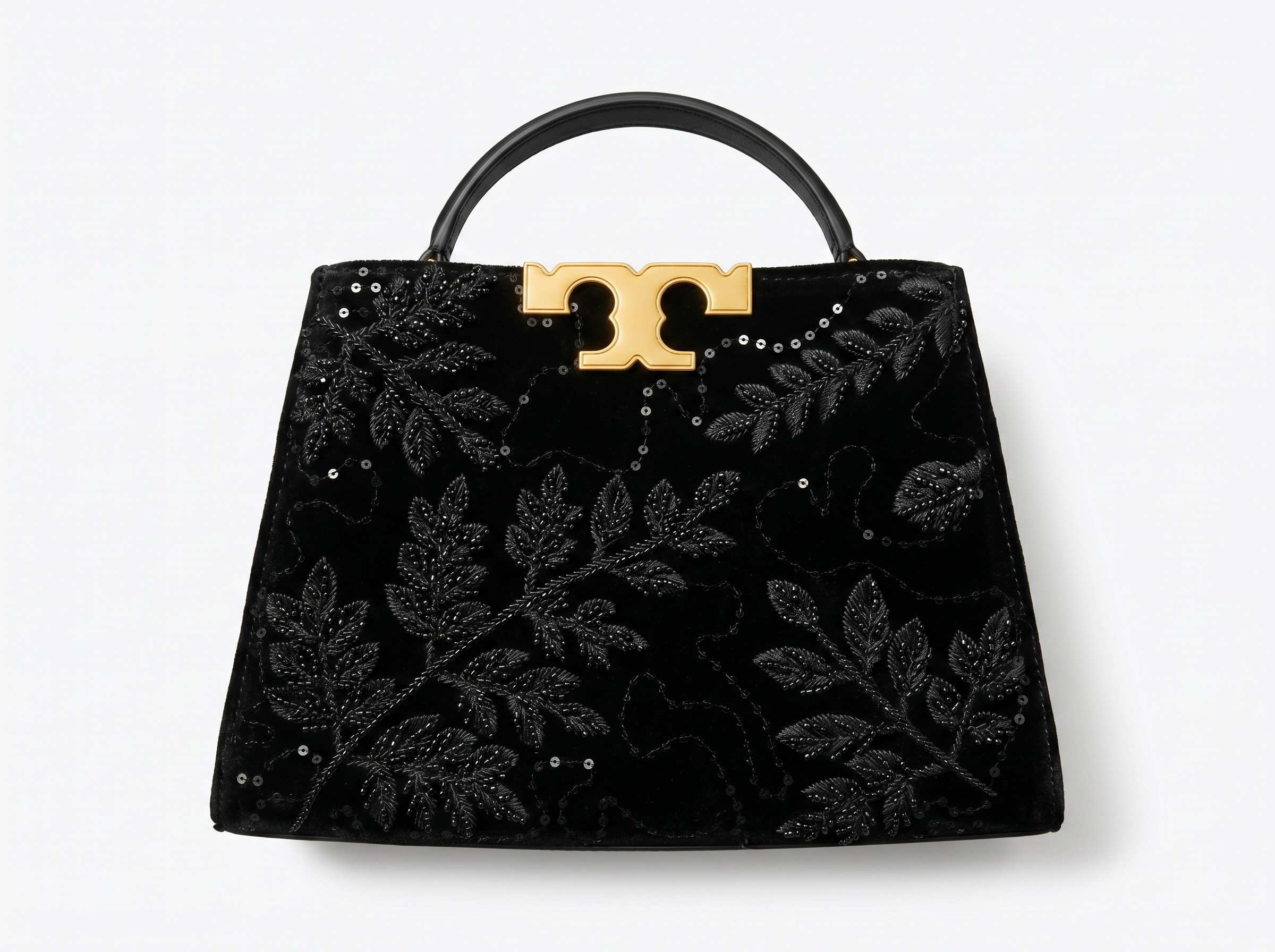 ✨ Tory Burch Lee Radziwill Embellished Top Handle Bag – Midnight Black Edition ✨