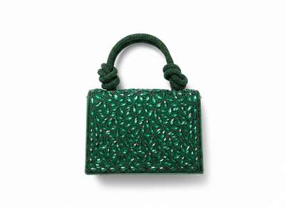 Emerald Crystal Mini Top Handle Bag 💚✨ | Statement Evening Piece