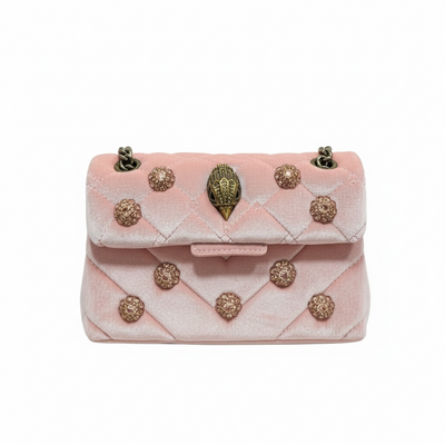🌸 Kurt Geiger Pink Quilted Crystal Embellished Chain Bag