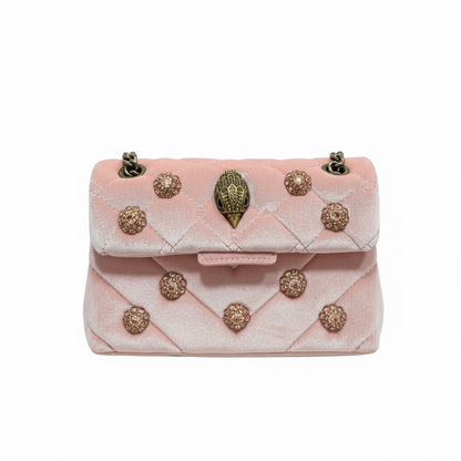 🌸 Kurt Geiger Pink Quilted Crystal Embellished Chain Bag