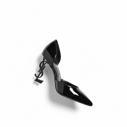 Saint Laurent Opyum Black Patent Pumps with Black YSL Heel 🖤