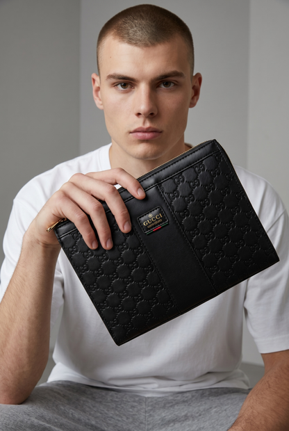 Gucci Black-GG Monogram Clutch Bag 🖤✨💼🔥