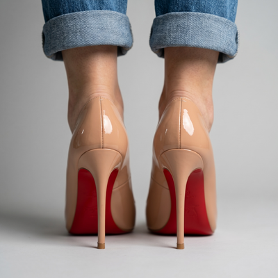 Christian Louboutin Nude Patent Red Bottom Heels 👠✨