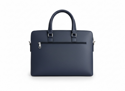 LACOSTE Embossed Leather Briefcase 💼🔵 | Premium Business Edition