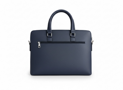 LACOSTE Embossed Leather Briefcase 💼🔵 | Premium Business Edition