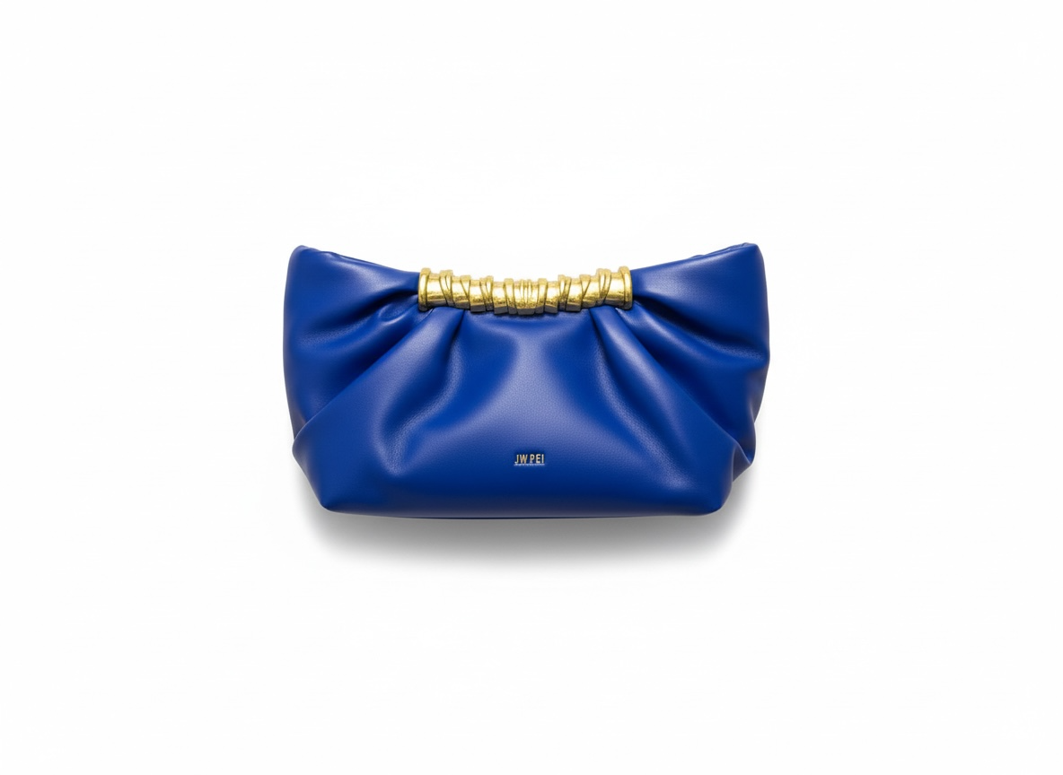 JW PEI Ruched Clutch Bag – Electric Blue 💙✨ | Statement Glam Piece