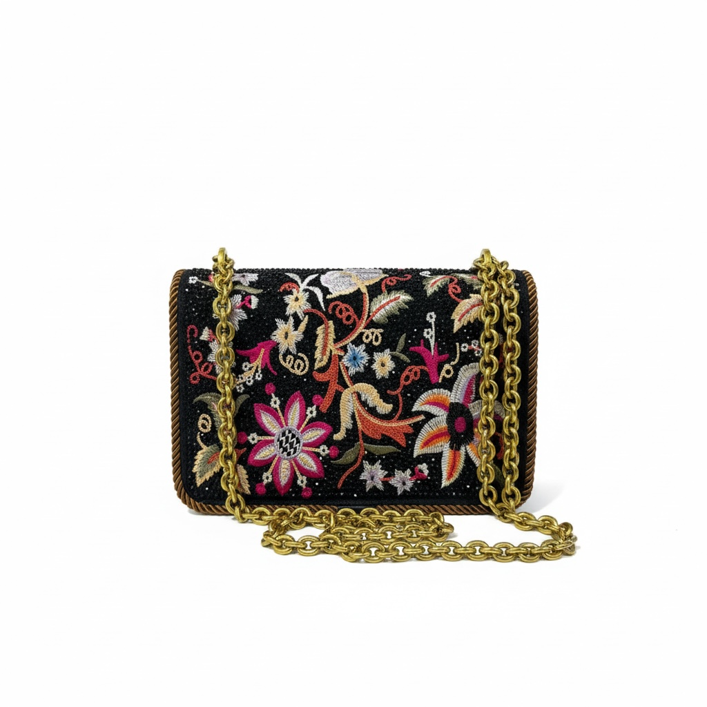 Valentino VLOGO Embroidered Floral Chain Shoulder Bag 🌸✨