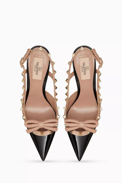 🖤 Valentino Rockstud Bow Slingback Pumps