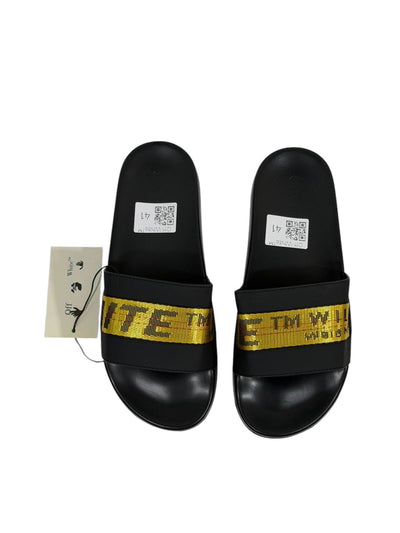 OFF-WHITE Industrial Belt Slides – Black/Yellow Edition ⚫🟡🔥