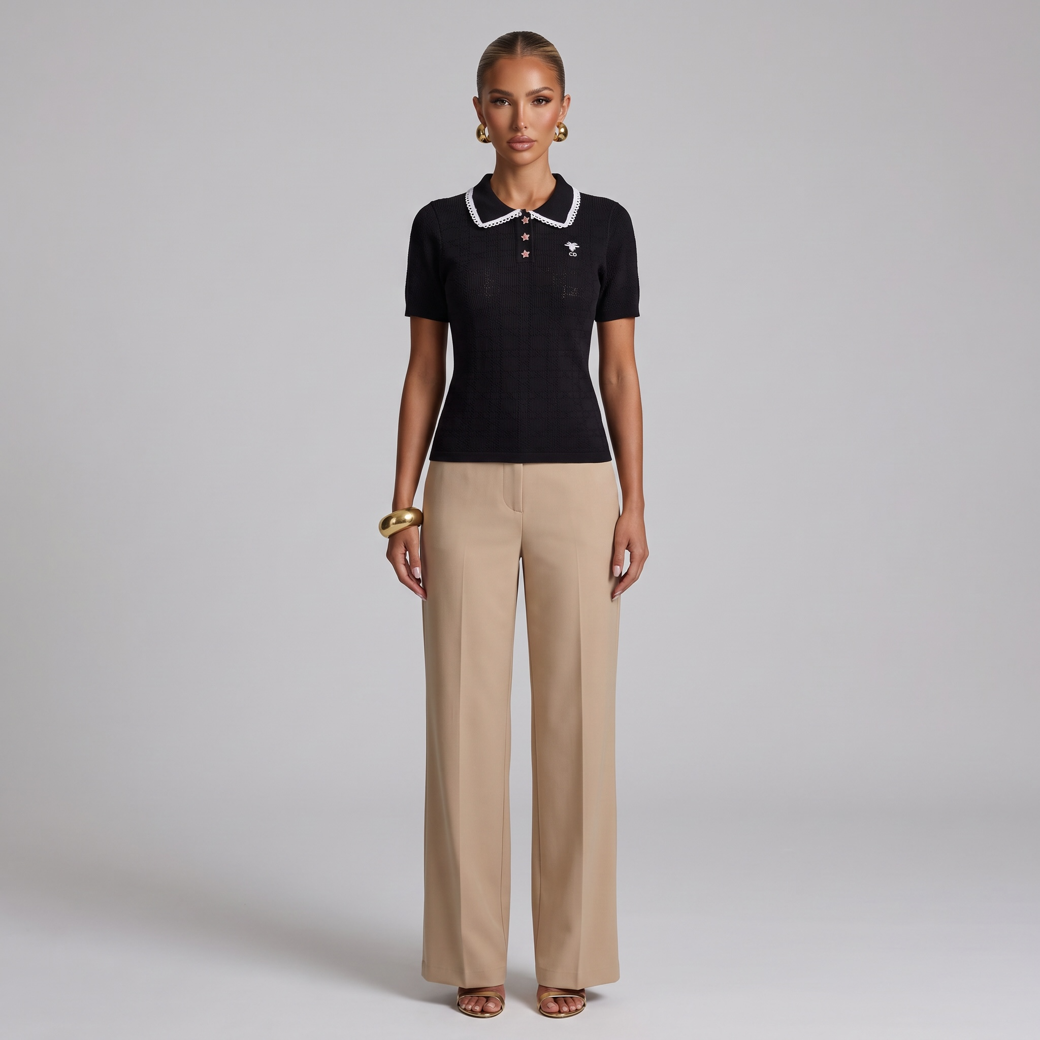 🖤 Christian Dior Bee Knit Polo Top | One Size