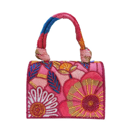 Luxury Multicolor Crystal Mini Handbag 💖✨ | Floral Statement Piece