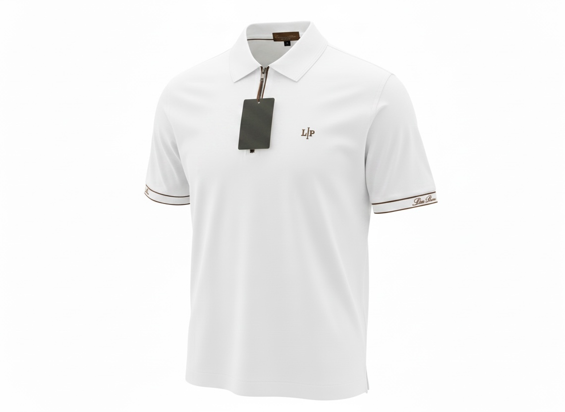 Loro Piana White Half-Zip Polo Shirt 🤍✨ Premium Luxury Fit