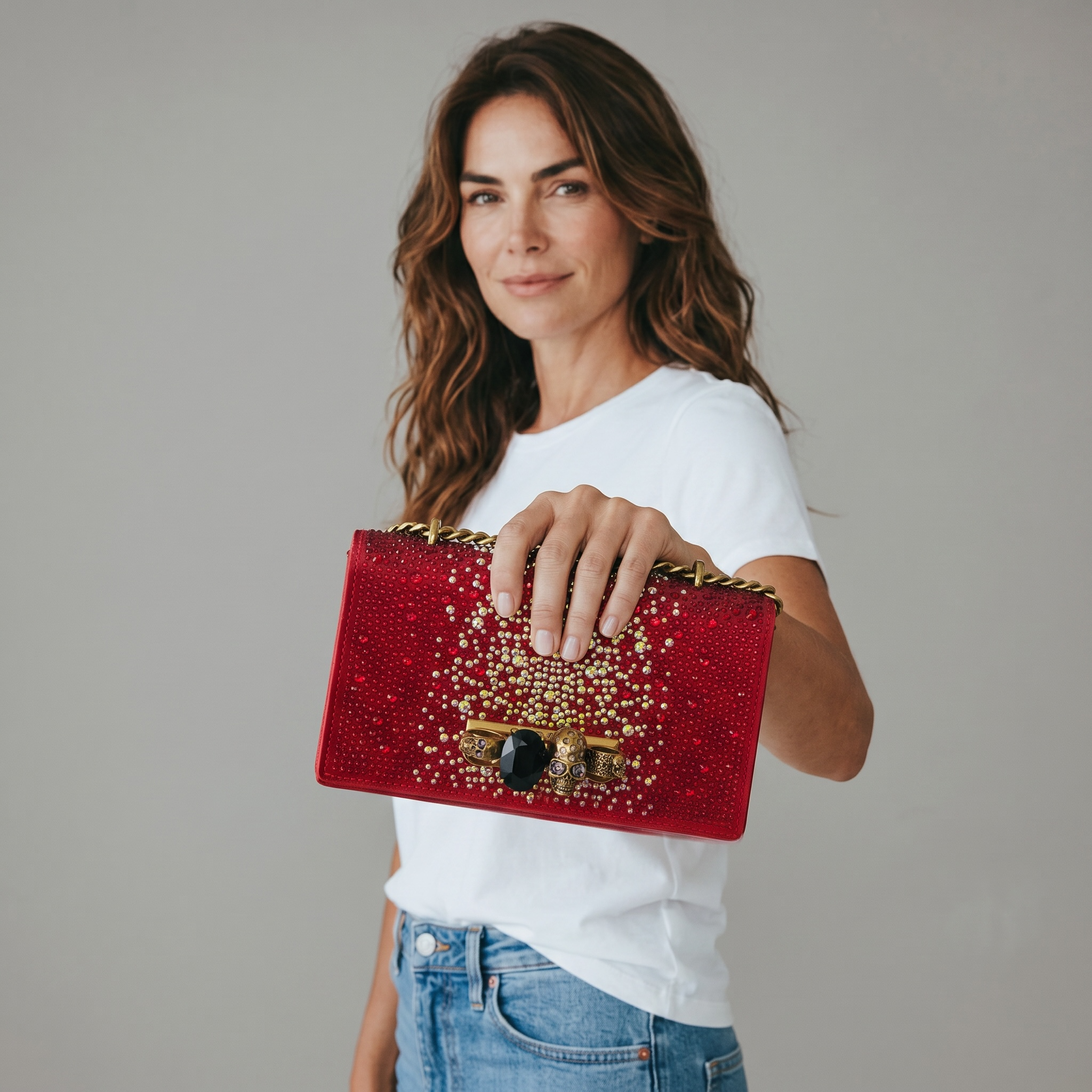 Alexander McQueen Crystal Skull Clutch ❤️💎☠️