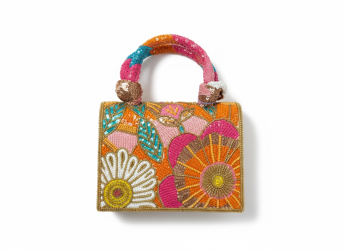 Luxury Beaded Floral Mini Handbag 🌸✨ | Multicolor Statement Piece
