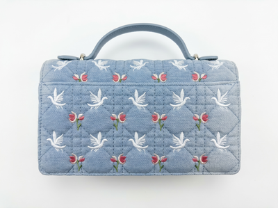 🩵 Dior Lady D-Lite Blue Dove Embroidered Handbag – Limited Edition Elegance 🩵