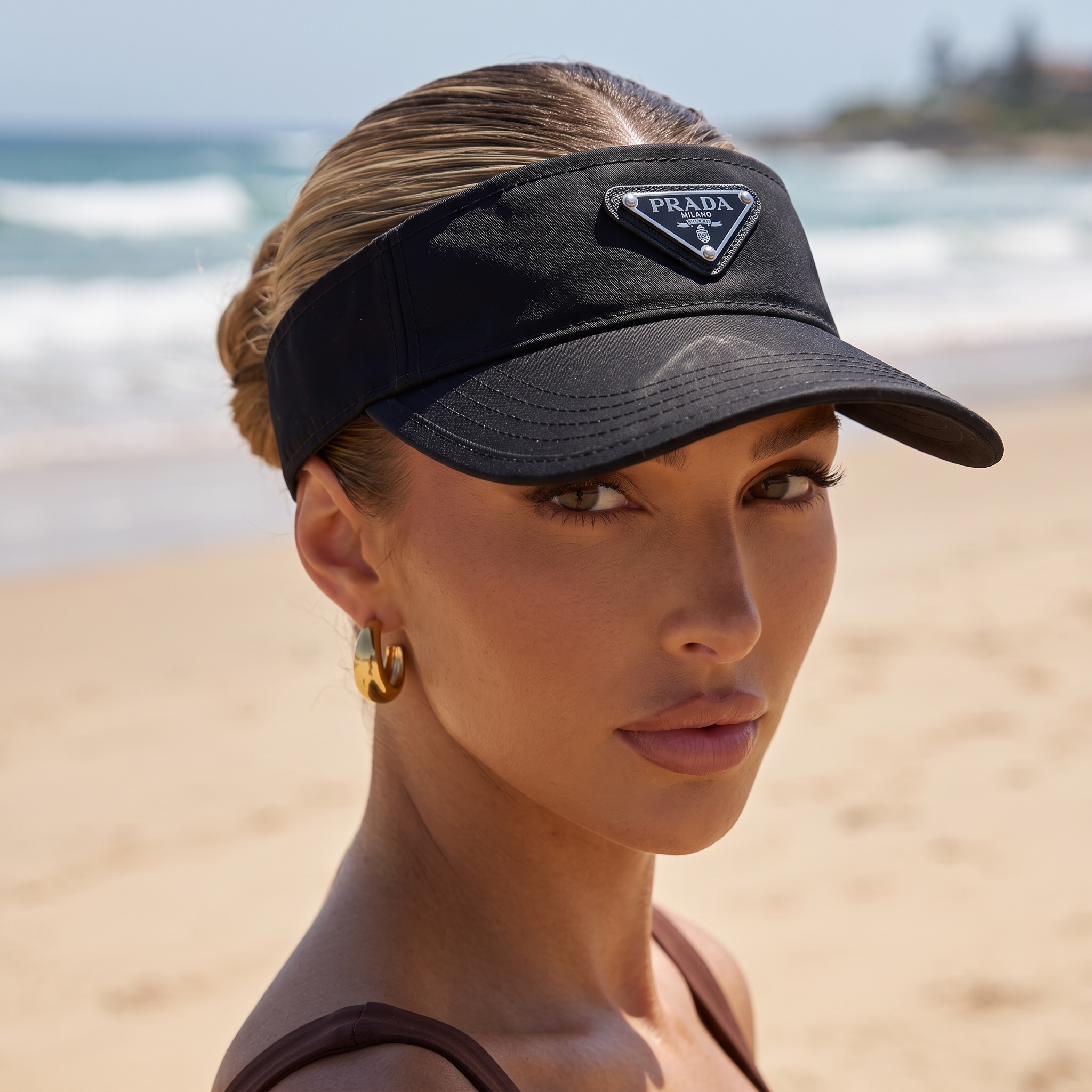 Prada Re-Nylon Logo Visor – Black 🖤✨