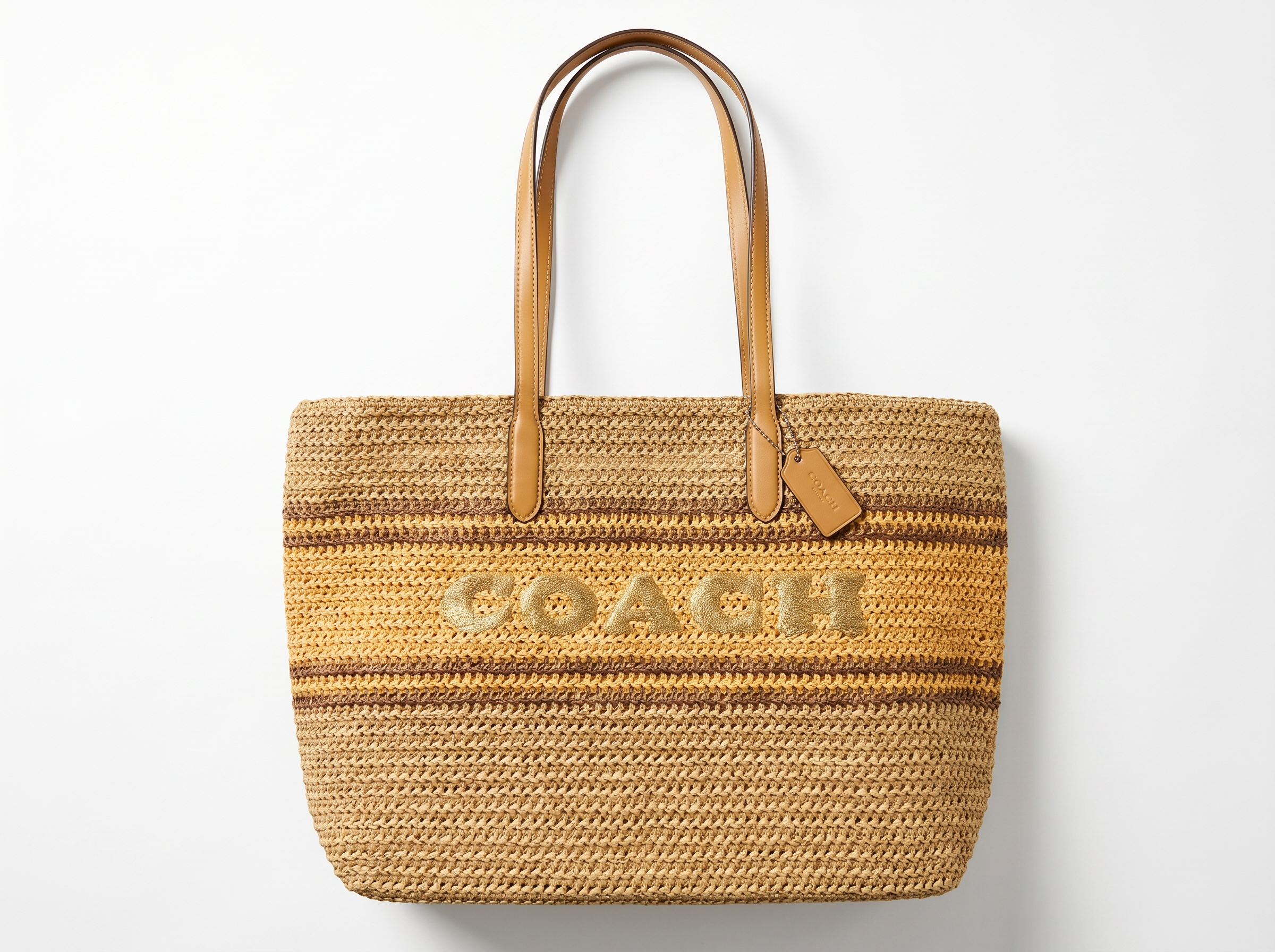 👜 Coach Summer Straw Tote – Natural Sand Edition ☀️
