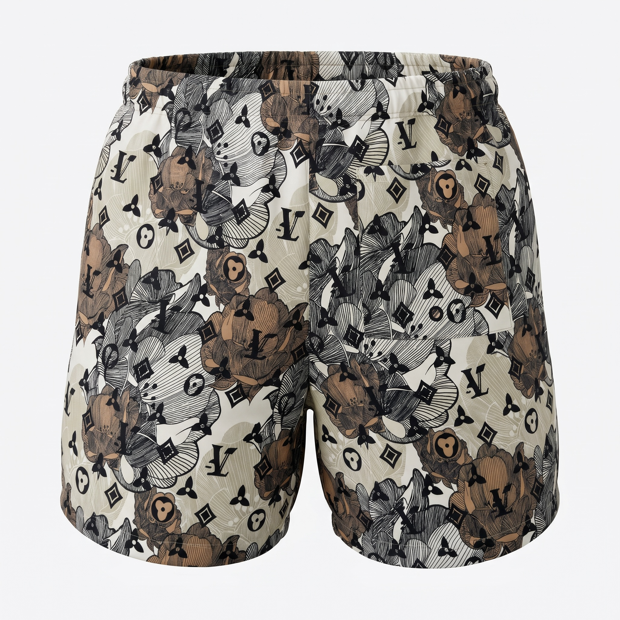 Louis Vuitton Floral Monogram Swim Shorts – Beige Multi 🌺🩳✨