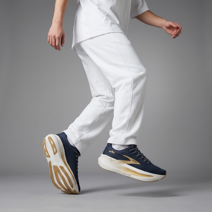 👟💙 Brooks Running Navy Gold Performance Sneakers – Lightweight Comfort Running Shoes ⚡