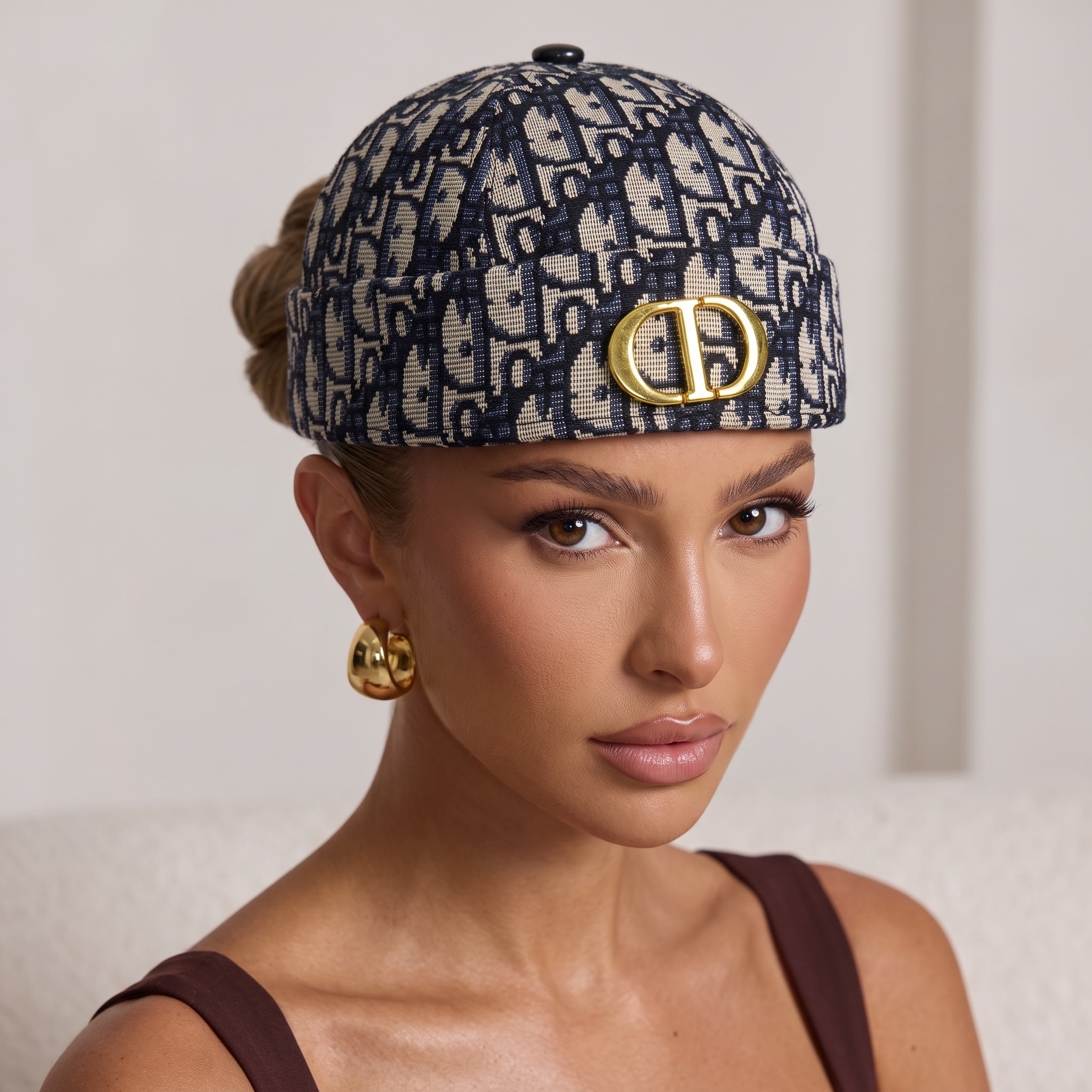 🧢✨ Christian Dior Oblique Blue Docker Cap