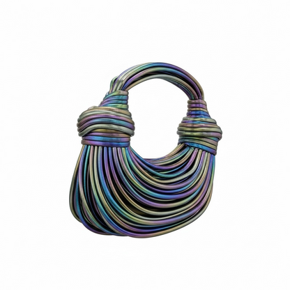 BOTTEGA VENETA Inspired Sculptural Knot Handle Bag – Multicolor Metallic 🌈✨