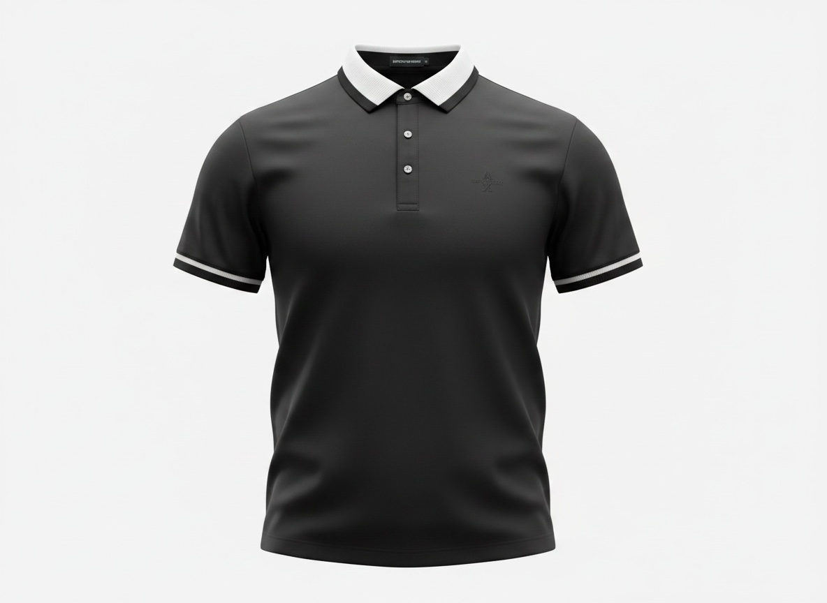 Armani Exchange Black Polo Shirt 🖤⚪ Sleek Contrast Design